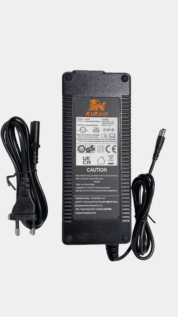 Carica batteria Originale 67.2V 2A DC5525 per Monopattino Elettrico KuKirin G4